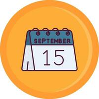 15th of September Line Filled Icon vector