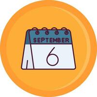 6th of September Line Filled Icon vector