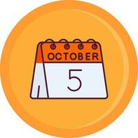 5th of October Line Filled Icon vector