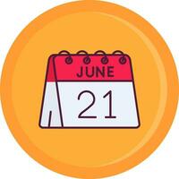 21st of June Line Filled Icon vector