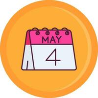 4th of May Line Filled Icon vector