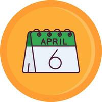 6th of April Line Filled Icon vector