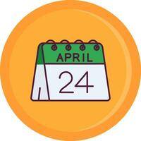 24th of April Line Filled Icon vector