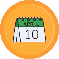 10 de abril línea lleno icono vector