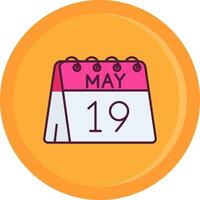 19th of May Line Filled Icon vector