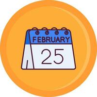 25th of February Line Filled Icon vector