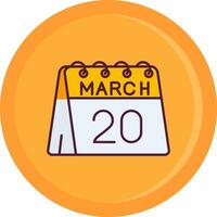 20th of March Line Filled Icon vector
