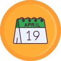 19th of April Line Filled Icon vector