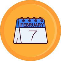 7th of February Line Filled Icon vector