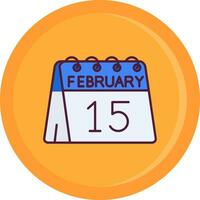 15th of February Line Filled Icon vector