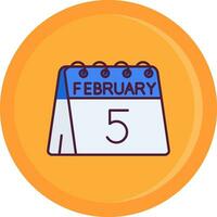 5th of February Line Filled Icon vector