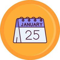 25th of January Line Filled Icon vector