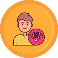 Wifi Line Filled Icon vector