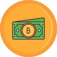 Baht Line Filled Icon vector