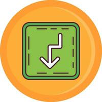 U turn Line Filled Icon vector