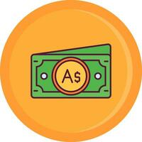 Australian dollar Line Filled Icon vector