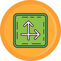 Intersect Line Filled Icon vector