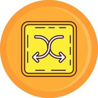 Shuffle Line Filled Icon vector