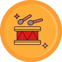 Drum Line Filled Icon vector