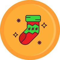 Sock Line Filled Icon vector