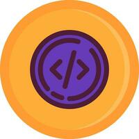 Code Line Filled Icon vector