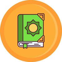 Quran Line Filled Icon vector