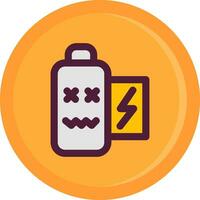 Battery dead Line Filled Icon vector