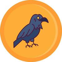 Raven Line Filled Icon vector
