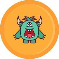 Monster Line Filled Icon vector