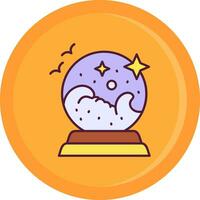 Crystal ball Line Filled Icon vector