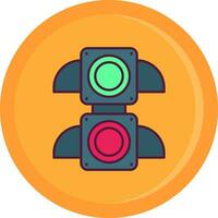 Traffic light Line Filled Icon vector