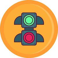 Traffic light Line Filled Icon vector