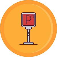 Parking Line Filled Icon vector