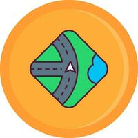 Navigation Line Filled Icon vector