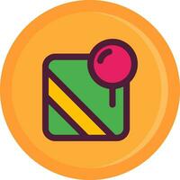 Pin 2 Line Filled Icon vector
