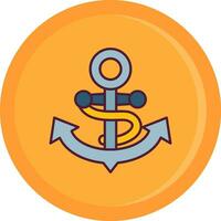 Anchor Line Filled Icon vector