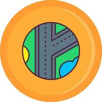 Road Line Filled Icon vector