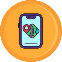 Gps Line Filled Icon vector