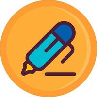 Pen 2 Line Filled Icon vector