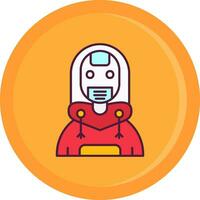 robot línea lleno icono vector