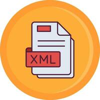 Xml Line Filled Icon vector