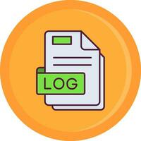 Log Line Filled Icon vector