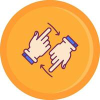 Rotate Two Hands Line Filled Icon vector
