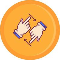 Rotate Two Hands Line Filled Icon vector