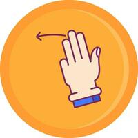 Three Fingers Left Line Filled Icon vector