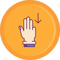 Three Fingers Down Line Filled Icon vector