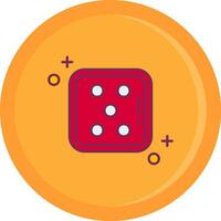 Dice five Line Filled Icon vector