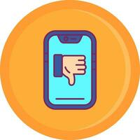 Dislike Line Filled Icon vector