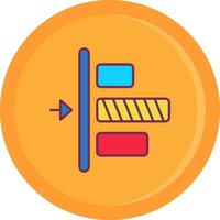 Left alignment Line Filled Icon vector