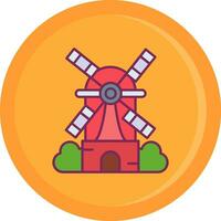 Windmill Line Filled Icon vector